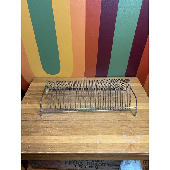 Gold LP record racks holder brass organization collection patina tarnished - Picture 1 of 5